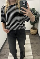 Very J Scallop Trim Stripe Knit Top