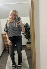 Very J Scallop Trim Stripe Knit Top