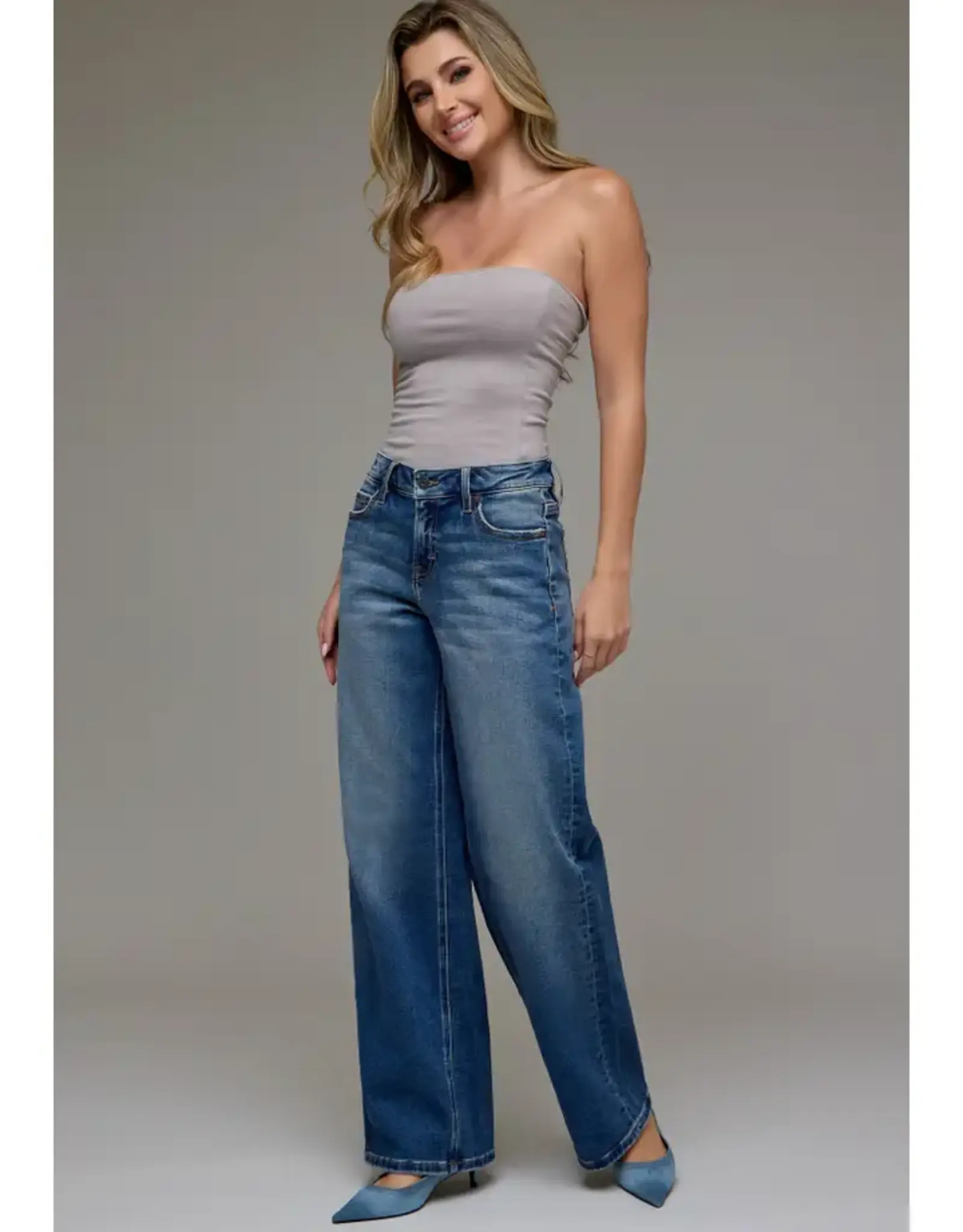 Hidden Mid Rise Dark Vintage Dad Jeans