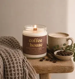 Prairie Creek Candles Wood Wick Candle, Coffee House 8oz