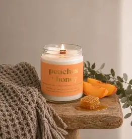 Prairie Creek Candles Wood Wick Candle, Peaches & Honey 8oz