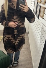 LIV Outdoor Ainsley Sherpa Snap-Front Long Jacket