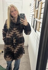 LIV Outdoor Ainsley Sherpa Snap-Front Long Jacket