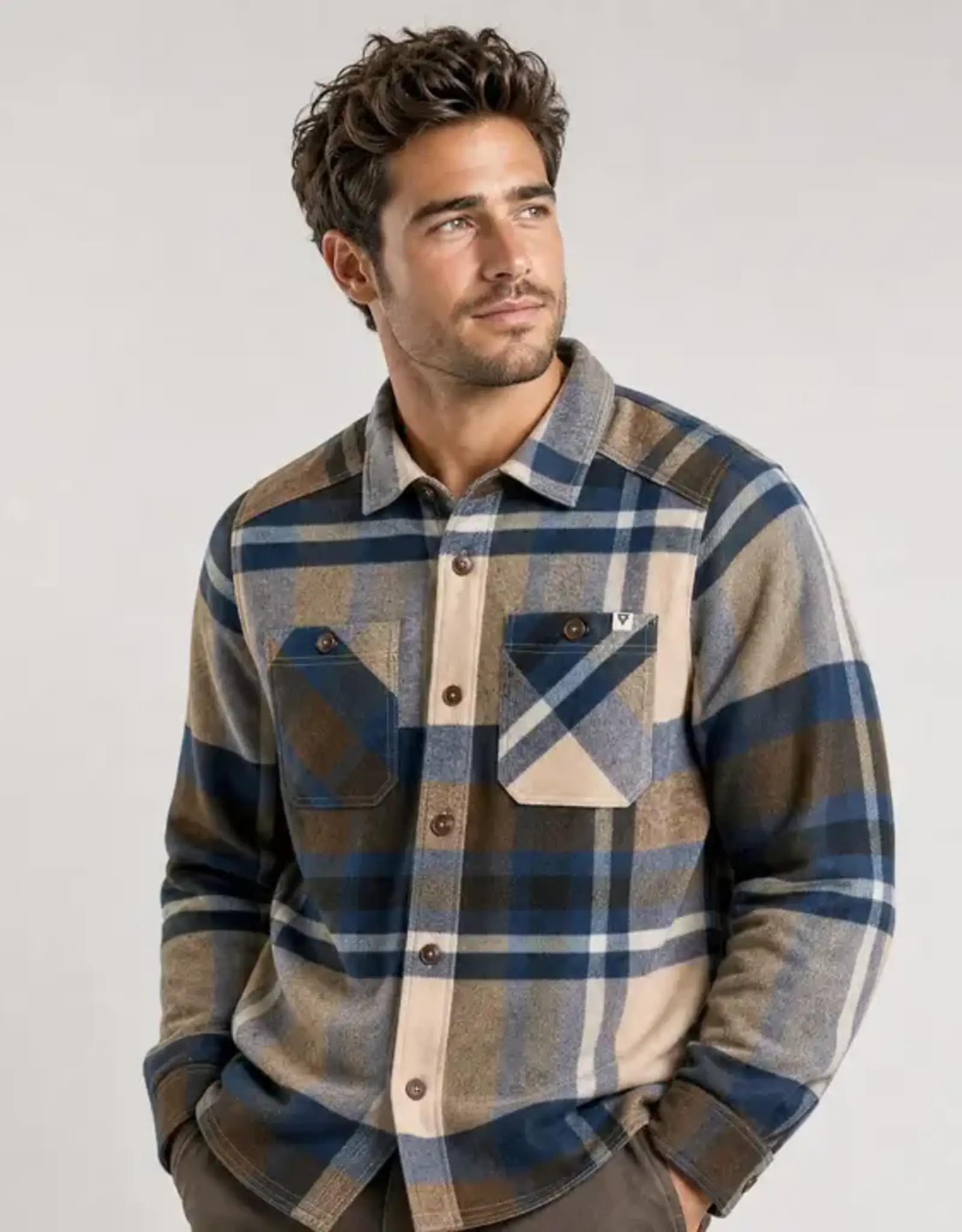 LIV Outdoor Faux Wool Button Down Plaid Jacket