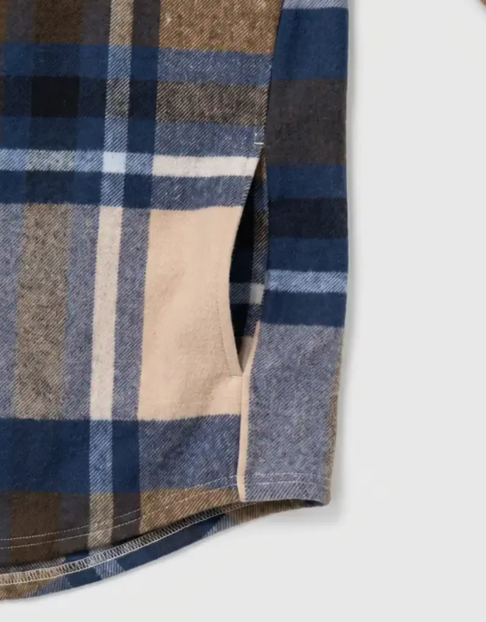 LIV Outdoor Faux Wool Button Down Plaid Jacket