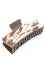 Myra Bag Hair Clip, Brown/White