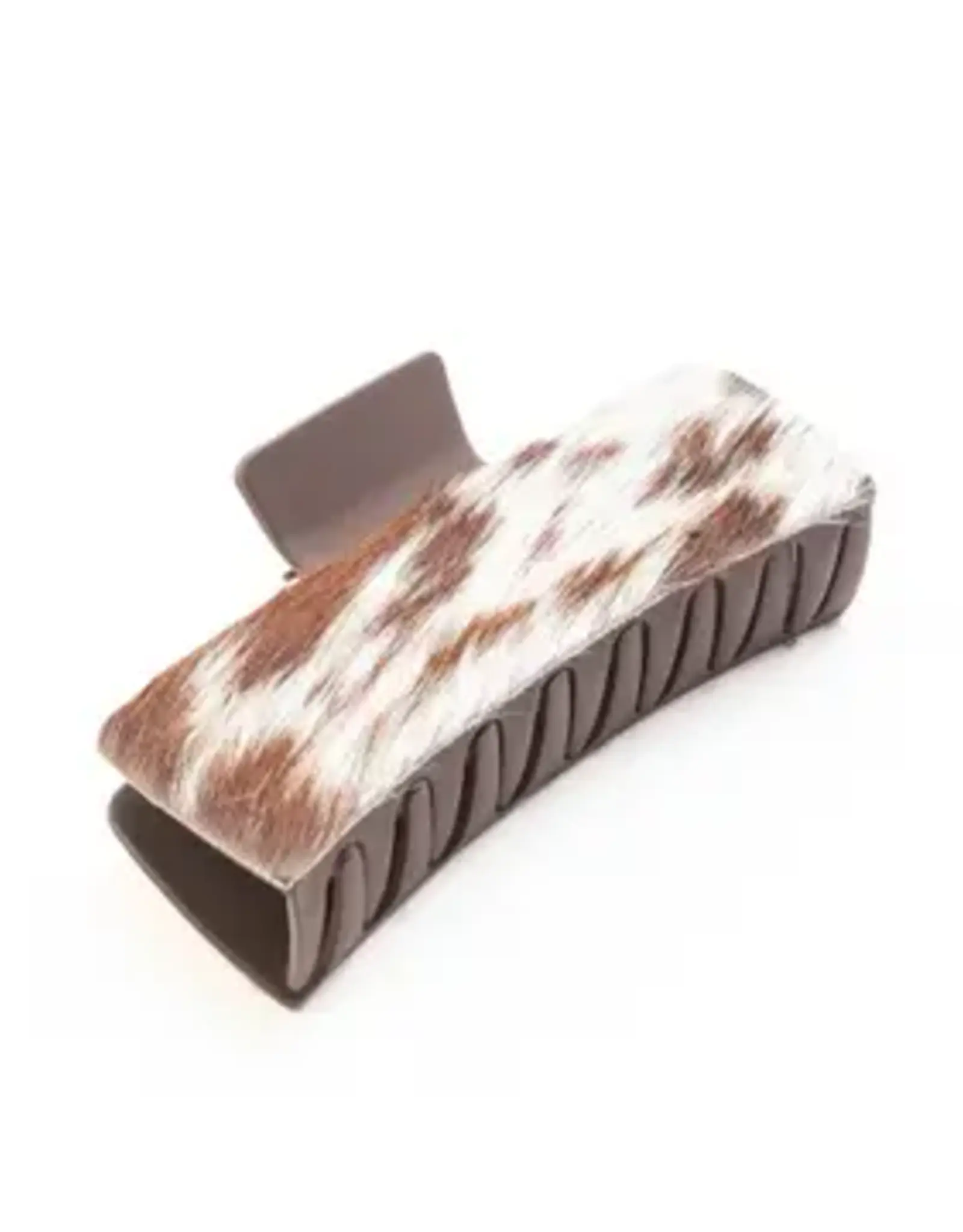 Myra Bag Hair Clip, Brown/White