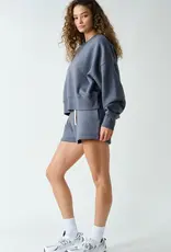 Mono B Cloud Fleece Balloon Sleeve Crewneck