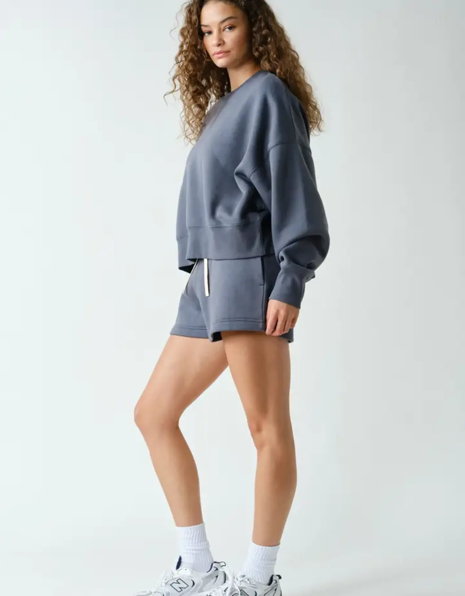 Mono B Cloud Fleece Balloon Sleeve Crewneck