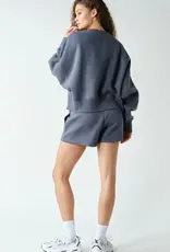 Mono B Cloud Fleece Balloon Sleeve Crewneck