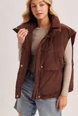 High Neck Quilted Puffer Vest