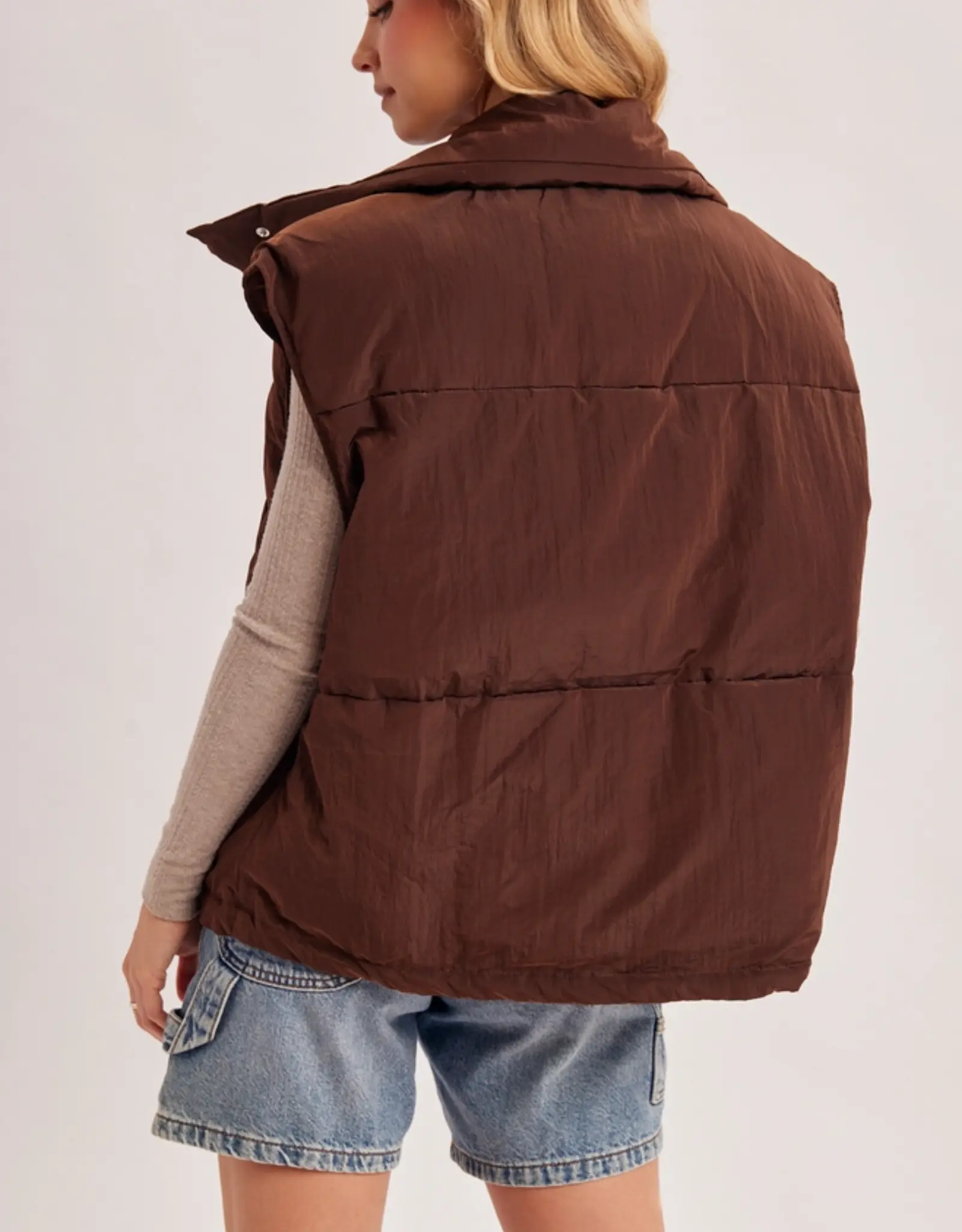 High Neck Quilted Puffer Vest