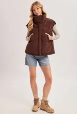 High Neck Quilted Puffer Vest
