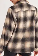 Snap Button Down Plaid Shacket