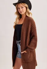 Basket Weave Longline Cardigan