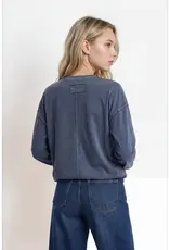 J.O.A Washed Crewneck Knit Top