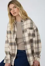 J.O.A Plaid Boxy Button Down Long Sleeve