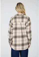 J.O.A Plaid Boxy Button Down Long Sleeve