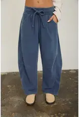 J.O.A Smocked Waist Barrel leg Sweatpants