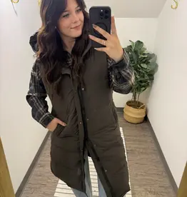 Longline Quilted Zip Vest