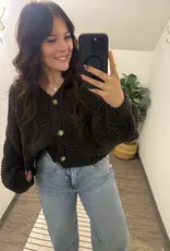 Button Down Cable Knit Cardigan