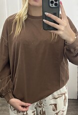 J.O.A Washed Crewneck Knit Top