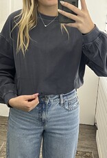 J.O.A Washed Crewneck Knit Top