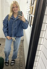 Funnel Neck Denim Jacket
