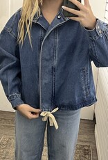 Funnel Neck Denim Jacket