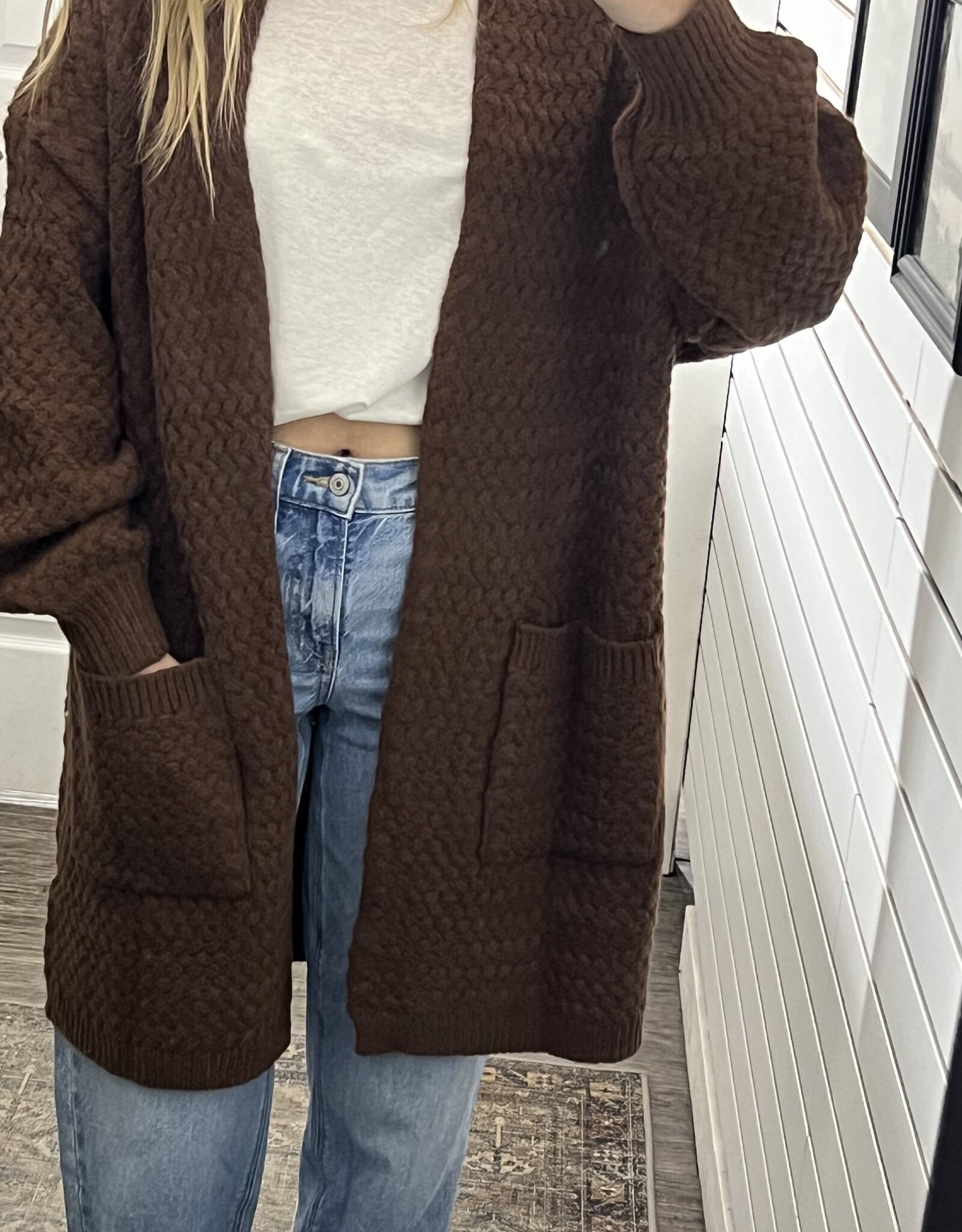 Basket Weave Longline Cardigan