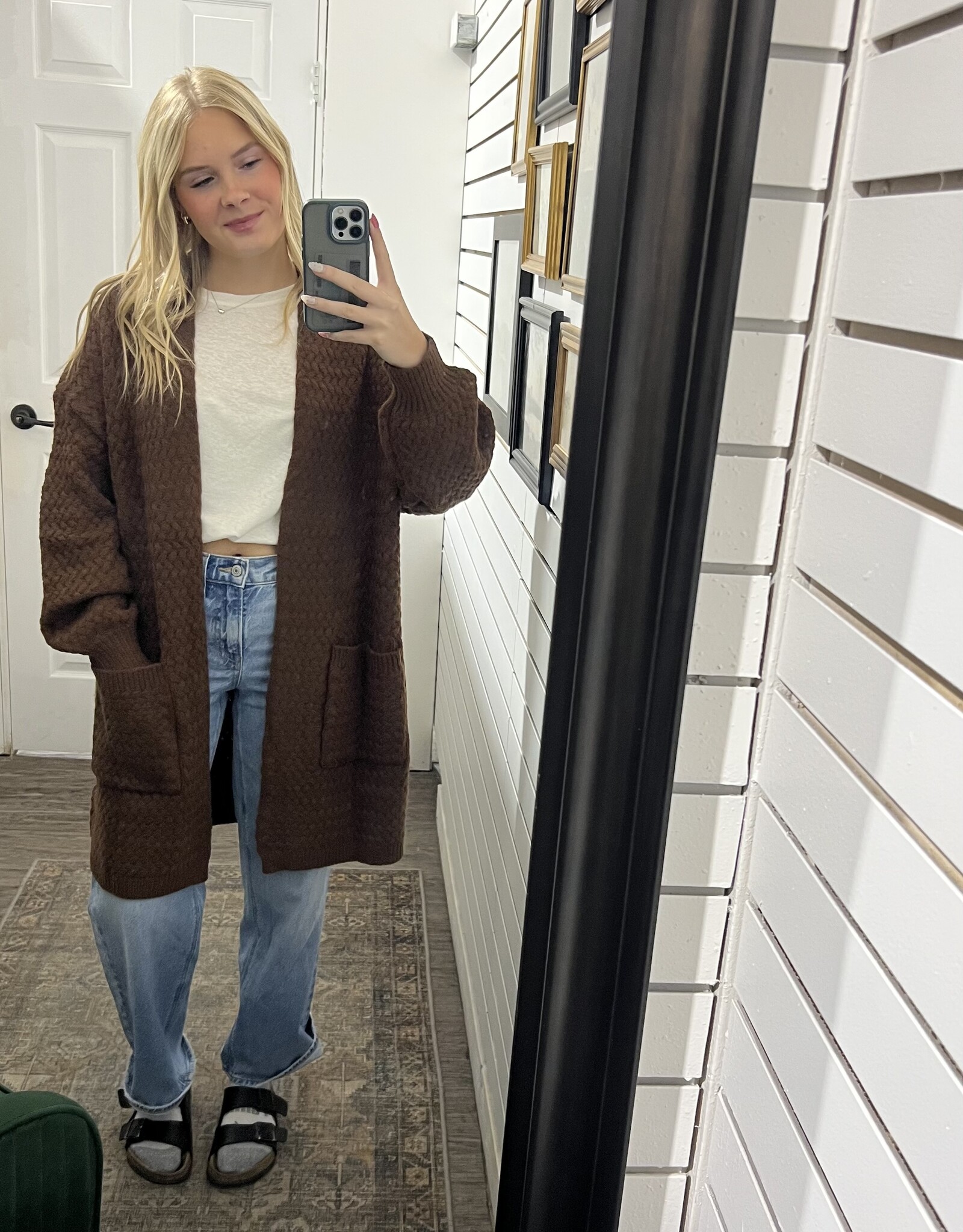 Basket Weave Longline Cardigan