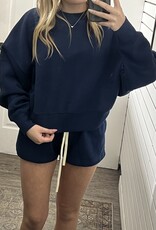 Mono B Cloud Fleece Balloon Sleeve Crewneck