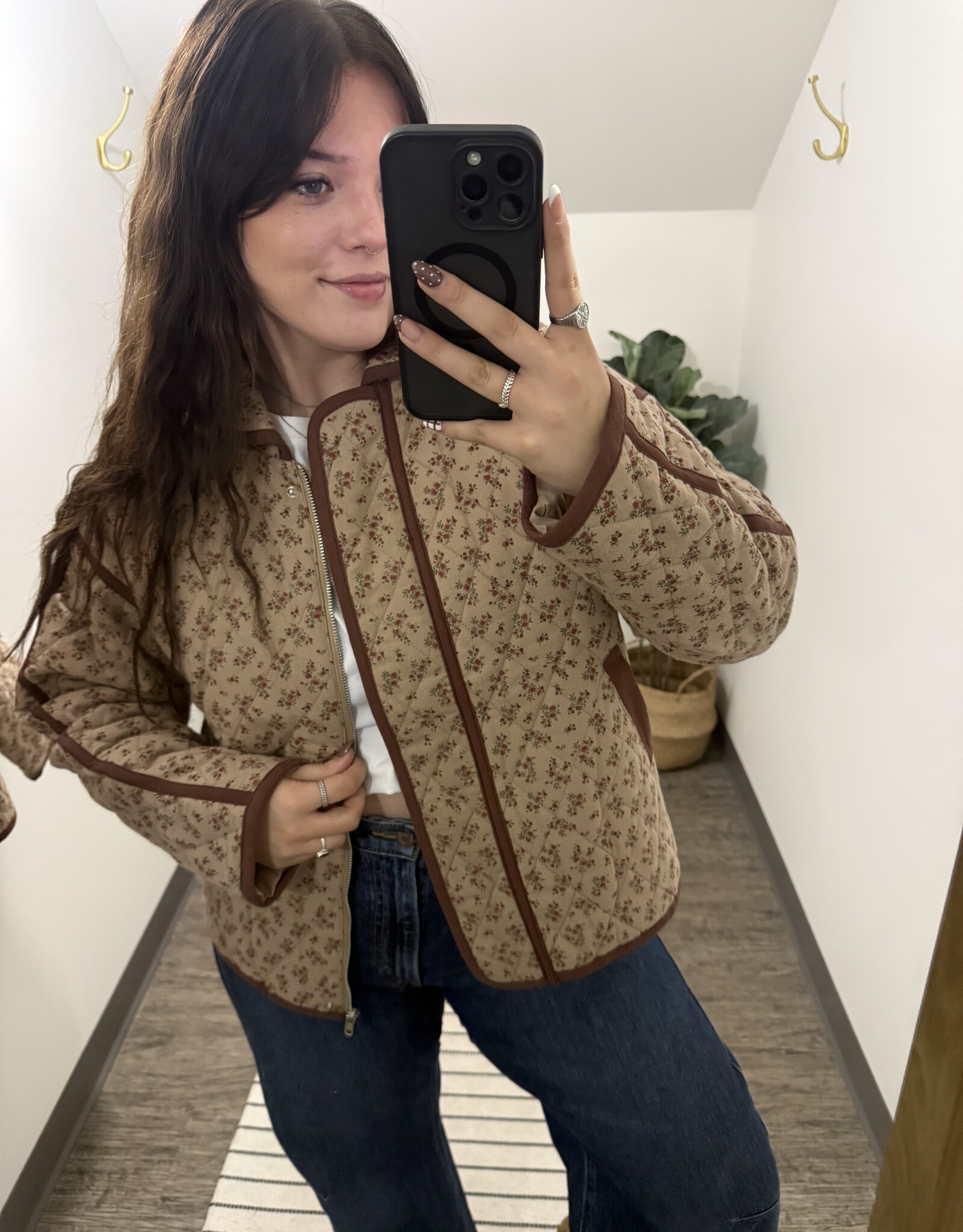 Very J Floral Quilted Jacket