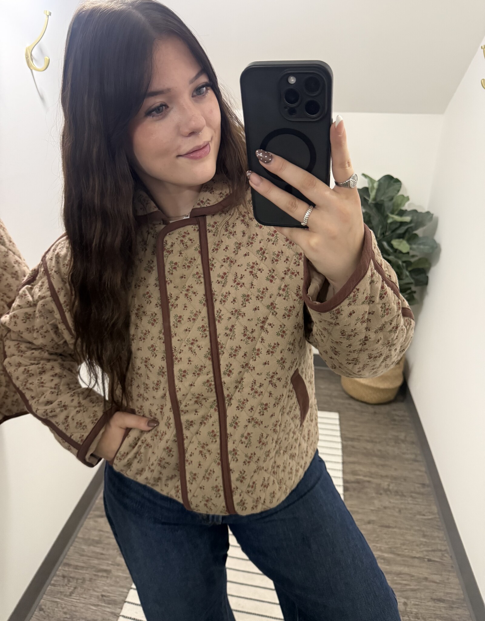 Very J Floral Quilted Jacket