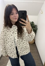 J.O.A Floral Corduroy Collared Jacket