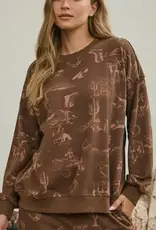 Blu Pepper Western Print Long Sleeve