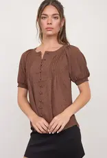 Blu Pepper Pintuck Polka Dot Button Down