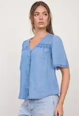 Blu Pepper Lace V-Neck Short Sleeve Top