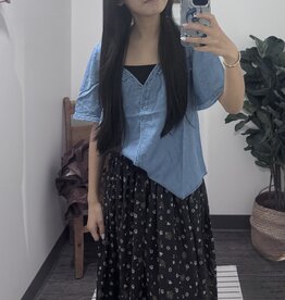 Blu Pepper Lace V-Neck Short Sleeve Top