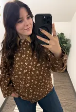 Blu Pepper Floral Collared Denim Jacket