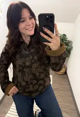 Blu Pepper Floral Jacquard Button Down Jacket