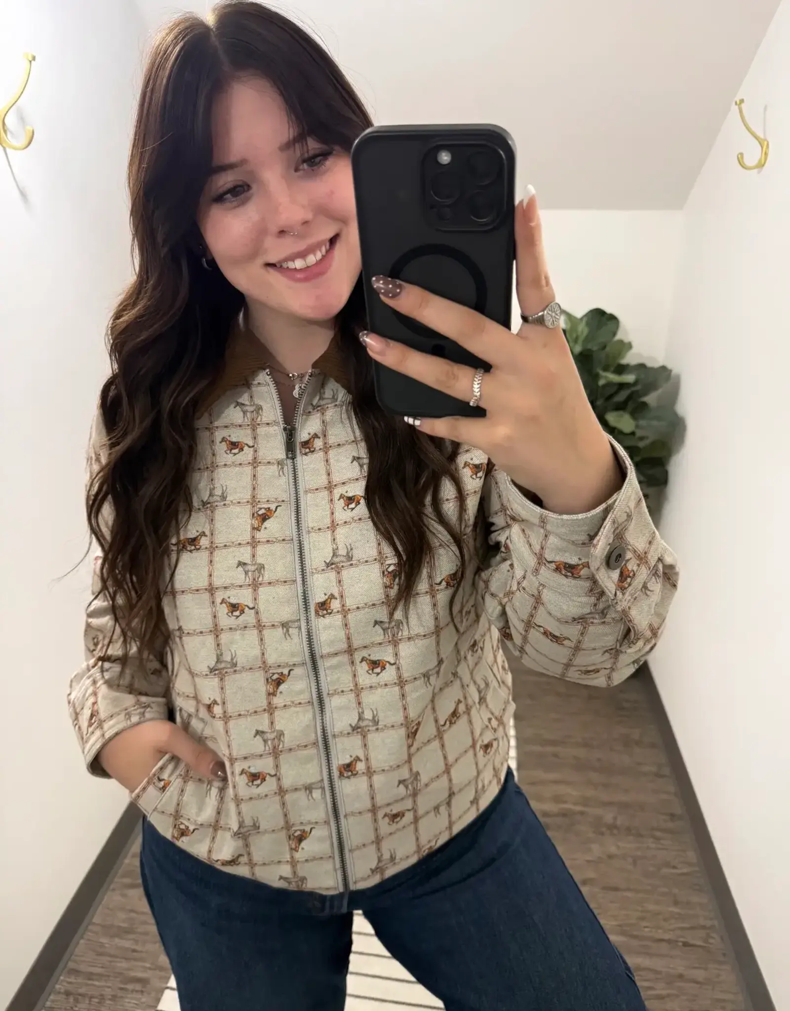 Very J Western Horse Print Jacket