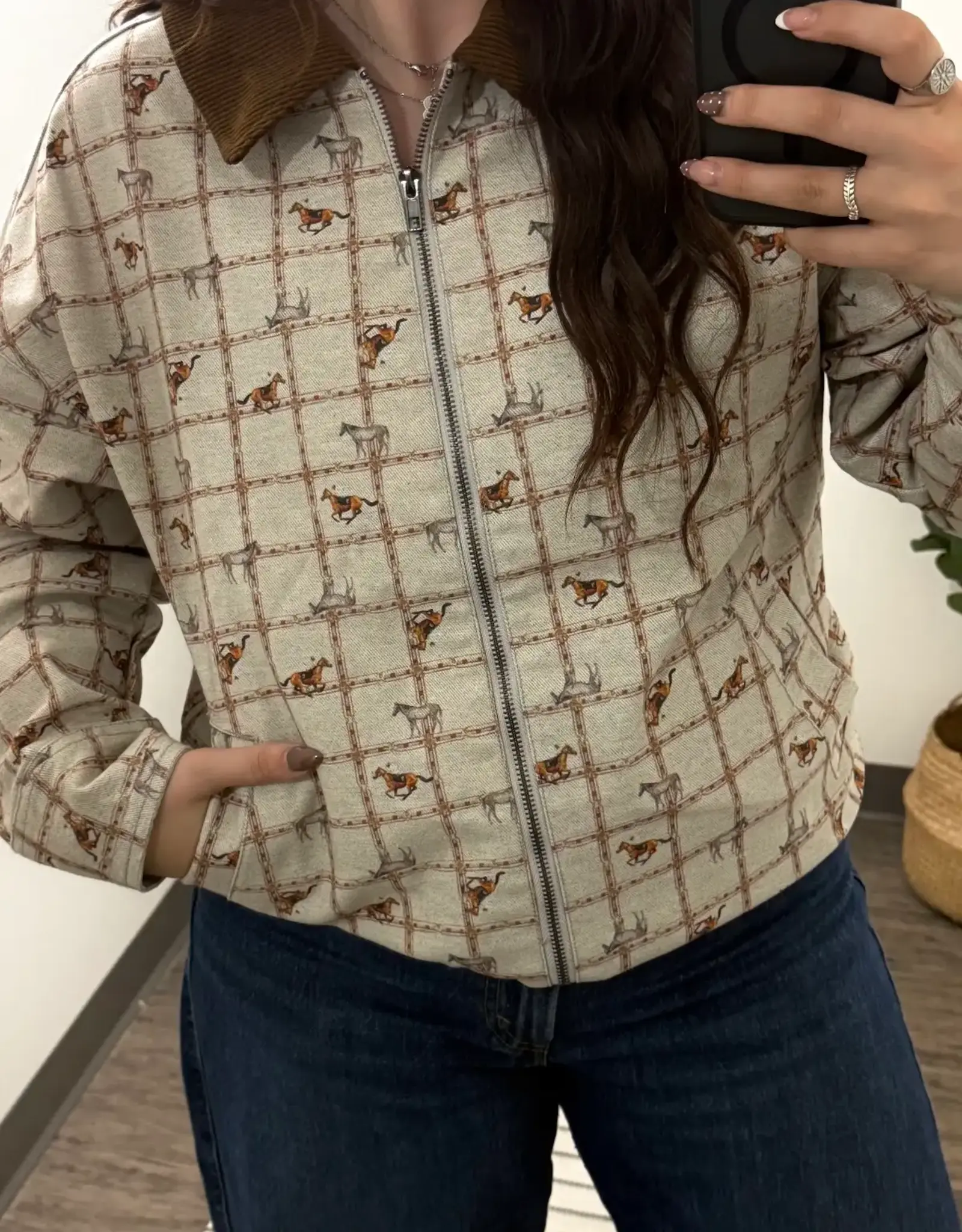 Very J Western Horse Print Jacket