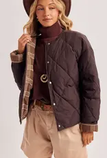 Collarless Contrast Puffer