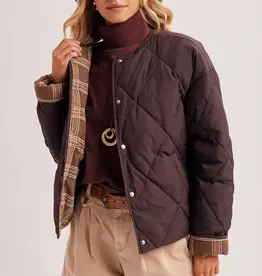 Collarless Contrast Puffer