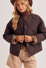Collarless Contrast Puffer
