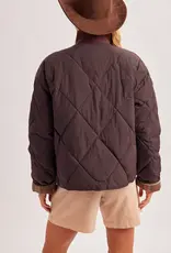 Collarless Contrast Puffer