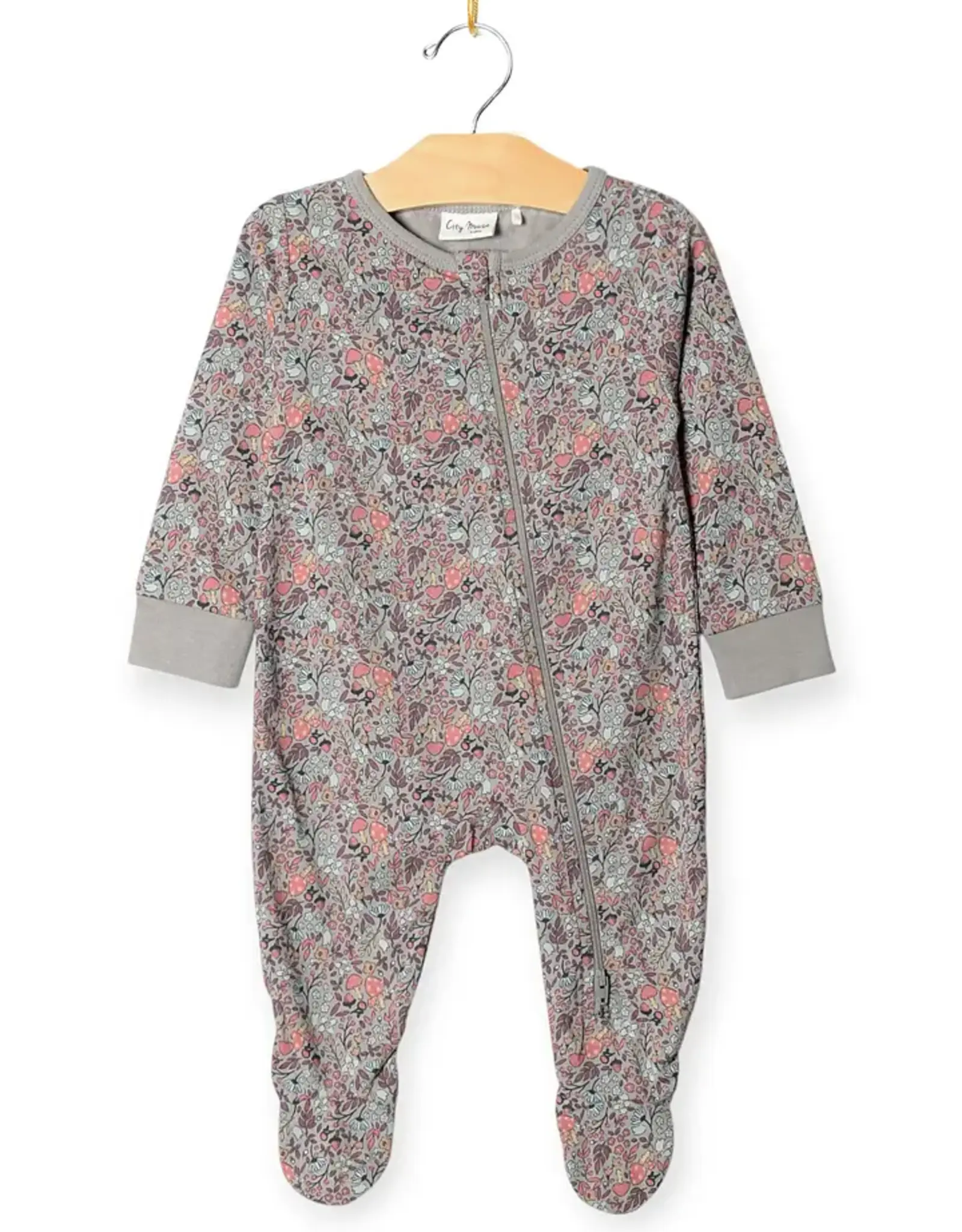 City Mouse Studio Fall Forest Footie Romper