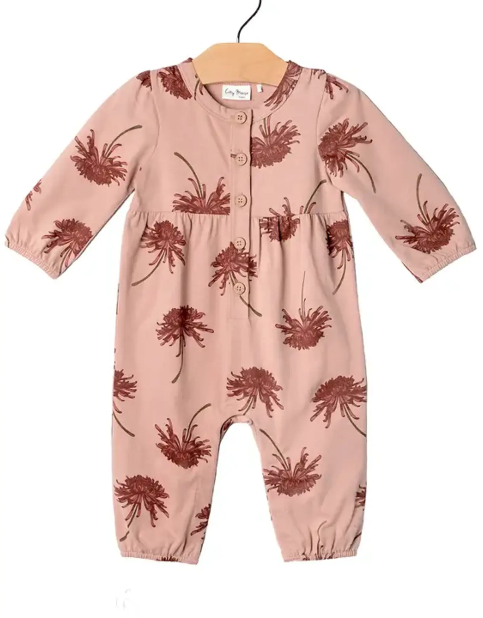City Mouse Studio Chrysanthemum Henley Romper