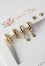 Sweet Three Designs Afterglow Clear Triple Earring Set